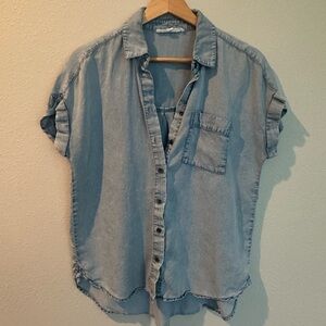 Jane and Delancey Light Blue Button Down Chambray Shirt